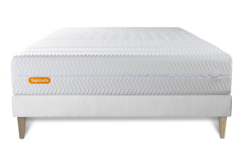 Ensemble Matelas Sommier 140x190 cm - Sommier Blanc (en kit) - Memo Bio