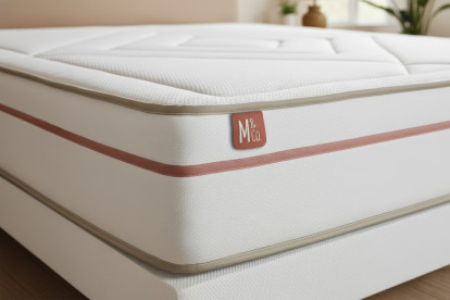 Ensemble Matelas Sommier 160x200 cm - Sommier Blanc (déjà monté) - Le Paisible
