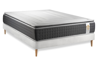 Ensemble Matelas Sommier 180x200 cm - Sommier Blanc (en kit) - Vingt-Six PLUS