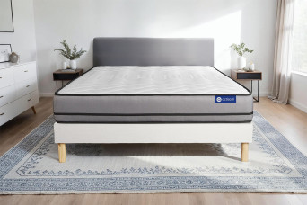 Ensemble Matelas Sommier 200x200 cm - Sommier Blanc (en kit) - Actilatex Night
