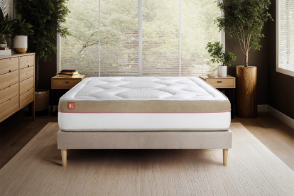 Pack lit complet 140x190 cm - Matelas + Sommier Beige + 2 oreillers + Couette - Le Cosy