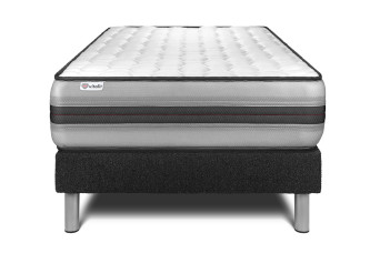 Ensemble Matelas Sommier 90x200 cm - Sommier Noir (en kit) - Vitalpower Recover