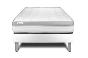 Ensemble Matelas Sommier 90x200 cm - Sommier Blanc (en kit) - Vital Relax