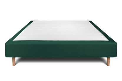 Sommier Tapissier 135x190 cm - H35 cm - Velours - Vert