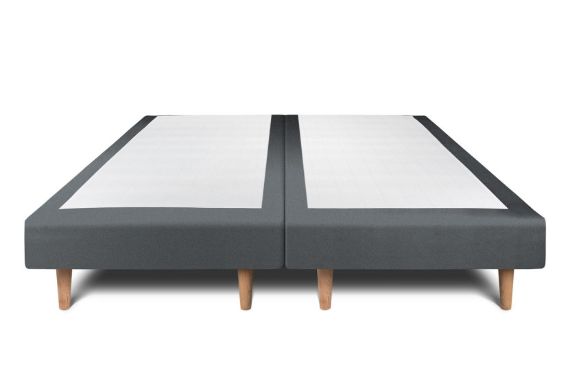 Lit 2x80x200 cm avec Tête de lit tapissée - Tissu Velours