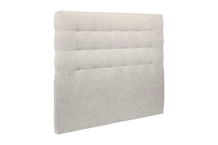 Lit 2x80x200 cm avec Tête de lit capitonnée - Tissu Toile natté
