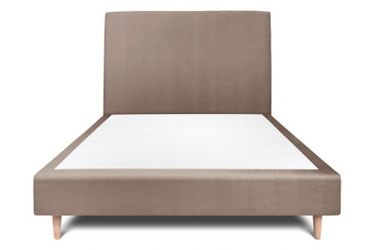 Lit 160x200 cm - Sommier tapissier H35 cm + tête de lit tapissée - Tissu Velours Taupe