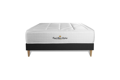 Ensemble Matelas Sommier 140x200 cm - Sommier Noir (déjà monté) - Windsor