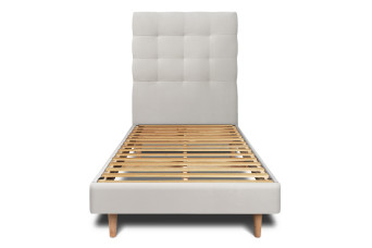 Lit 90x200 cm avec Tête de lit capitonnée - Tissu Velours