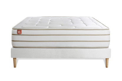 Ensemble Matelas Sommier 140x200 cm - Sommier Blanc (en kit) - Le Douillet