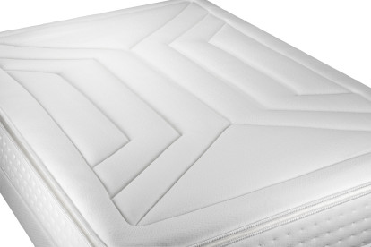 Pack lit complet 200x200 cm - Matelas + 2 Sommiers Gris + 2 oreillers + Couette - Vingt-Quatre PLUS