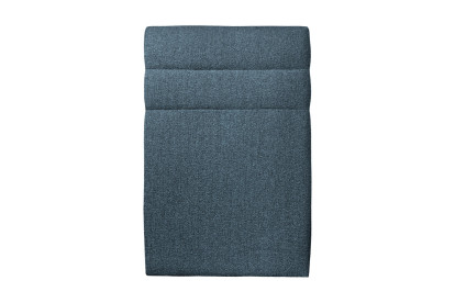 Lit 90x200 cm - Sommier tapissier H35 cm + tête de lit à lignes - Tissu Bouclette Bleu