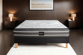 Ensemble Matelas Sommier 200x200 cm - Sommier Noir (en kit) - Exclusive