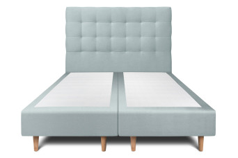 Lit 2x80x200 cm avec Tête de lit capitonnée - Tissu Velours