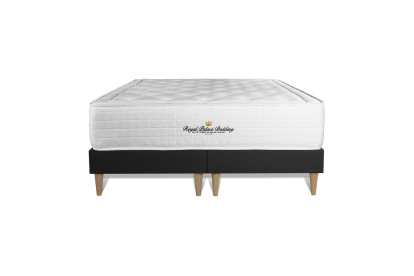 Ensemble Matelas Sommier 180x200 cm - Sommier Noir (déjà monté) - Buckingham