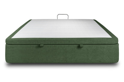 Sommier Coffre 160x200 cm - Toile nattée  - Vert kaki