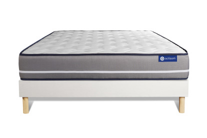 Ensemble Matelas Sommier 200x200 cm - Sommier Blanc (en kit) - Actimemo Pur