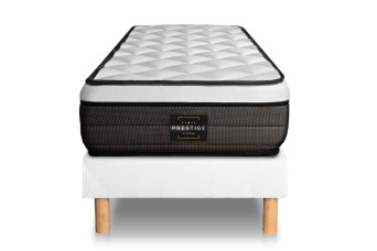Ensemble Matelas Sommier 90x200 cm - Sommier Blanc (en kit) - Suite