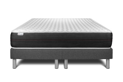 Ensemble Matelas Sommier 160x200 cm - 2 Sommiers Gris - Vitalspring