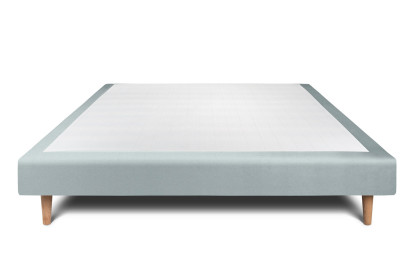 Sommier Tapissier 135x190 cm - H29 cm - Velours - Gris bleuté