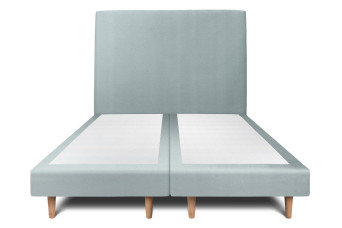 Lit 2x90x200 cm avec Tête de lit tapissée - Tissu Velours
