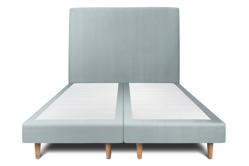 Lit 2x90x200 cm avec Tête de lit tapissée - Tissu Velours