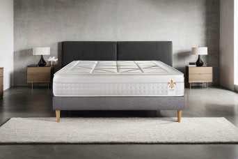 Ensemble Matelas Sommier 180x200 cm - Sommier Gris (en kit) - Vingt-Huit