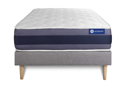 Ensemble Matelas Sommier 80x190 cm - Sommier Gris (en kit) - Actilatex Morpho