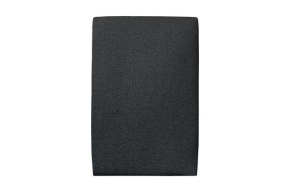 Lit 90x190 cm - Sommier tapissier H35 cm + tête de lit tapissée - Tissu Bouclette Noir