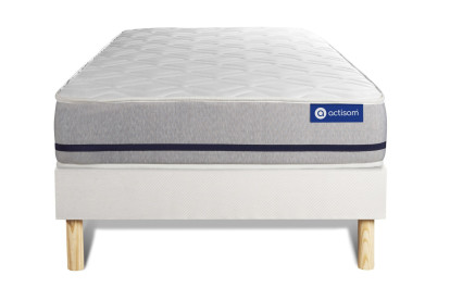 Ensemble Matelas Sommier 80x190 cm - Sommier Blanc (en kit) - Actiflex Soft