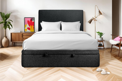 Sommier Coffre 160x200 cm - Bouclette - Noir