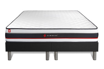 Ensemble Matelas Sommier 160x200 cm - 2 Sommiers Noir - Form