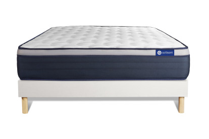Ensemble Matelas Sommier 120x190 cm - Sommier Blanc (en kit) - Actiflex Max