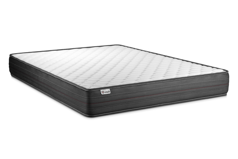 Ensemble Matelas Sommier 90x190 cm - Sommier Blanc (déjà monté) - Vitalpower