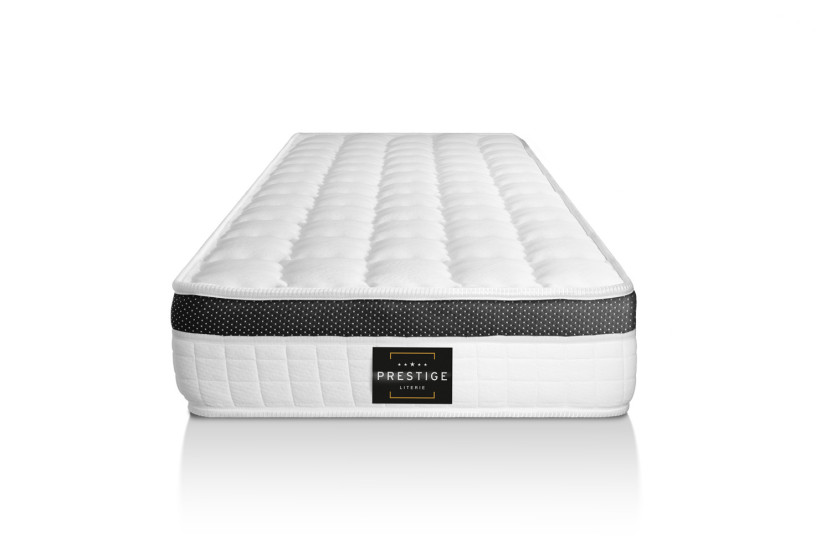 Ensemble Matelas Sommier 90x190 cm - Sommier Noir (en kit) - Supérieur