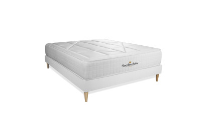 Pack lit complet 140x190 cm - Matelas + Sommier Blanc + 2 oreillers + Couette - Windsor