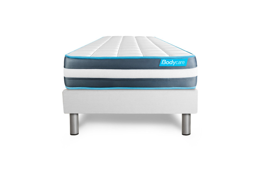 Ensemble Matelas Sommier 90x190 cm - Sommier Blanc (déjà monté) - Bodyform
