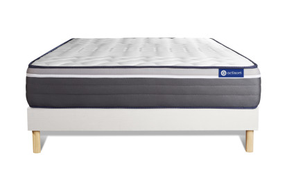 Ensemble Matelas Sommier 180x200 cm - Sommier Blanc (en kit) - ActiMemo Plus