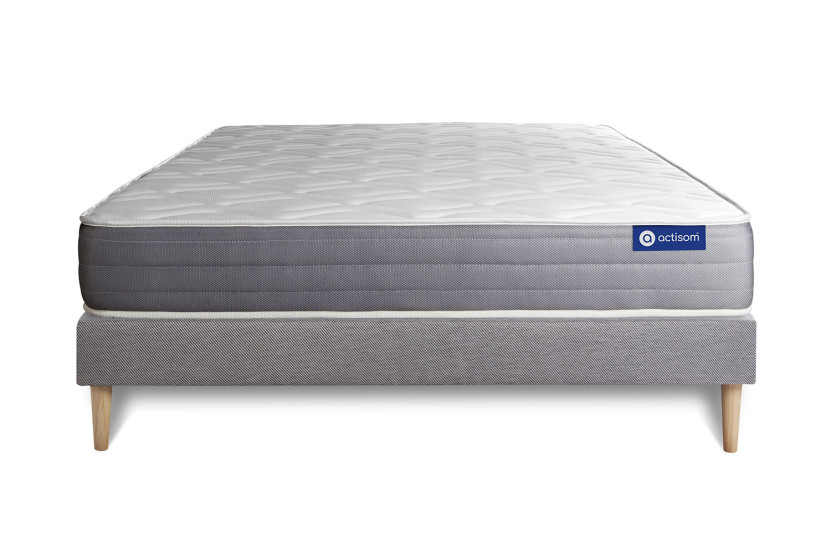 Ensemble Matelas Sommier 200x200 cm - Sommier Gris (en kit) - Actilatex Dream