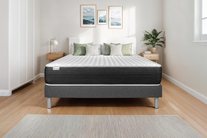 Ensemble Matelas Sommier 90x200 cm - Sommier Gris (en kit) - Vitalspring