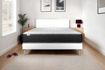 Ensemble Matelas Sommier 160x200 cm - Sommier Blanc (en kit) - Vitalmemo One