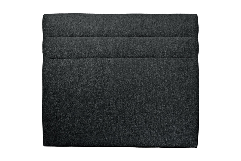 Tête de lit 160 cm Lignes - Tissu Bouclette Noir