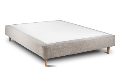 Sommier Tapissier 140x200 cm - H35 cm - Bouclette - Beige clair