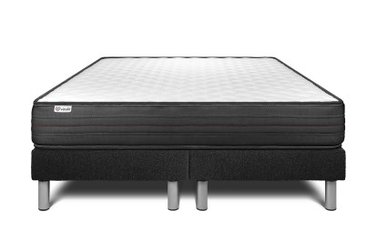 Ensemble Matelas Sommier 180x200 cm - 2 Sommiers Noir - Vitalpower