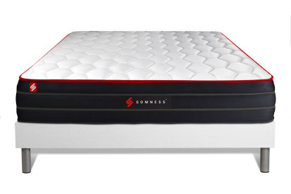 Ensemble Matelas Sommier 160x200 cm - Sommier Blanc (déjà monté) - Boost