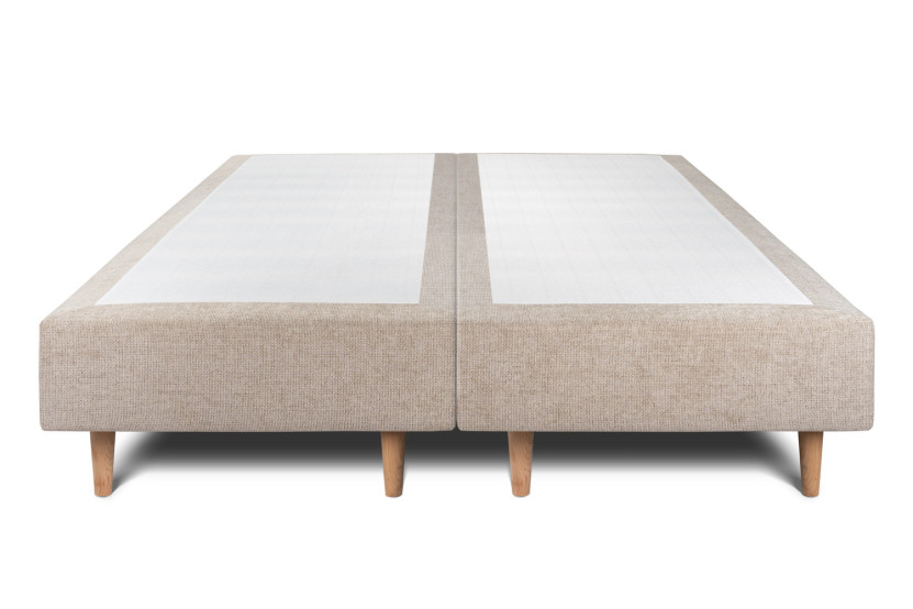 Lit 2x80x200 cm avec Tête de lit tapissée - Tissu Toile natté