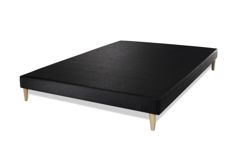 Pack lit complet 180x200 cm - Matelas + 2 Sommiers noirs + 2 oreillers + Couette - Lancaster