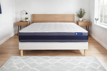 Ensemble Matelas Sommier 200x200 cm - Sommier Blanc (en kit) - Actilatex Morpho