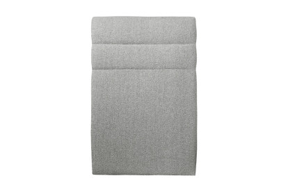 Lit 90x190 cm - Sommier à lattes H29 cm + tête de lit à lignes - Tissu Bouclette Gris
