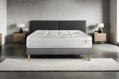 Ensemble Matelas Sommier 140x200 cm - Sommier Gris (en kit) - Vingt-Huit